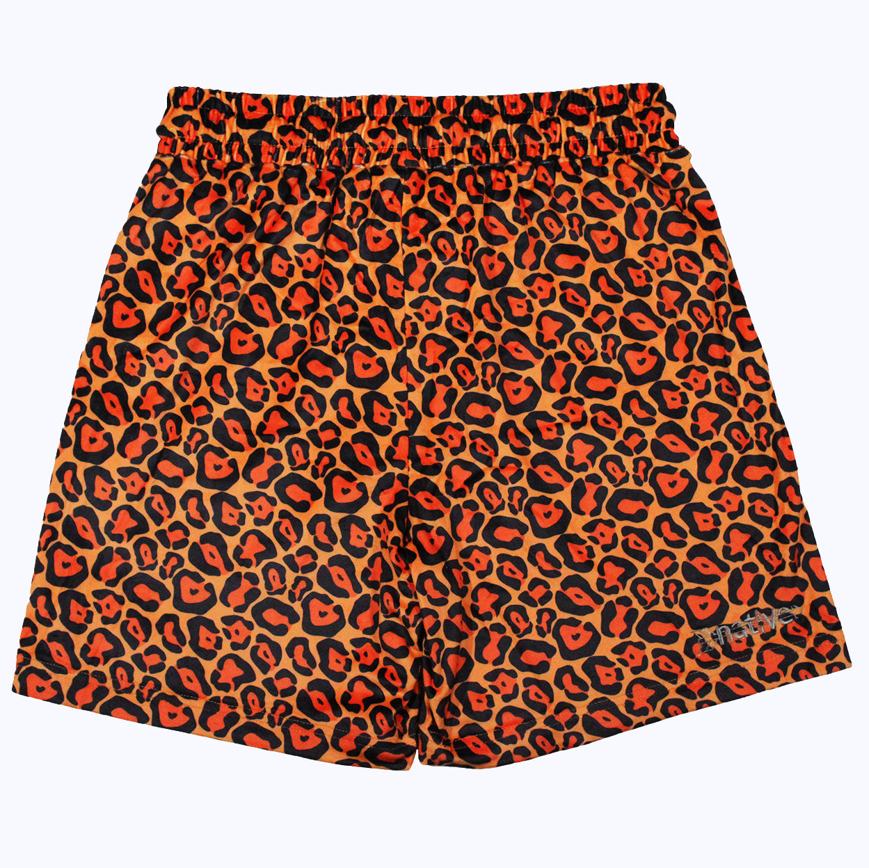 leopard velour shorts in volcano