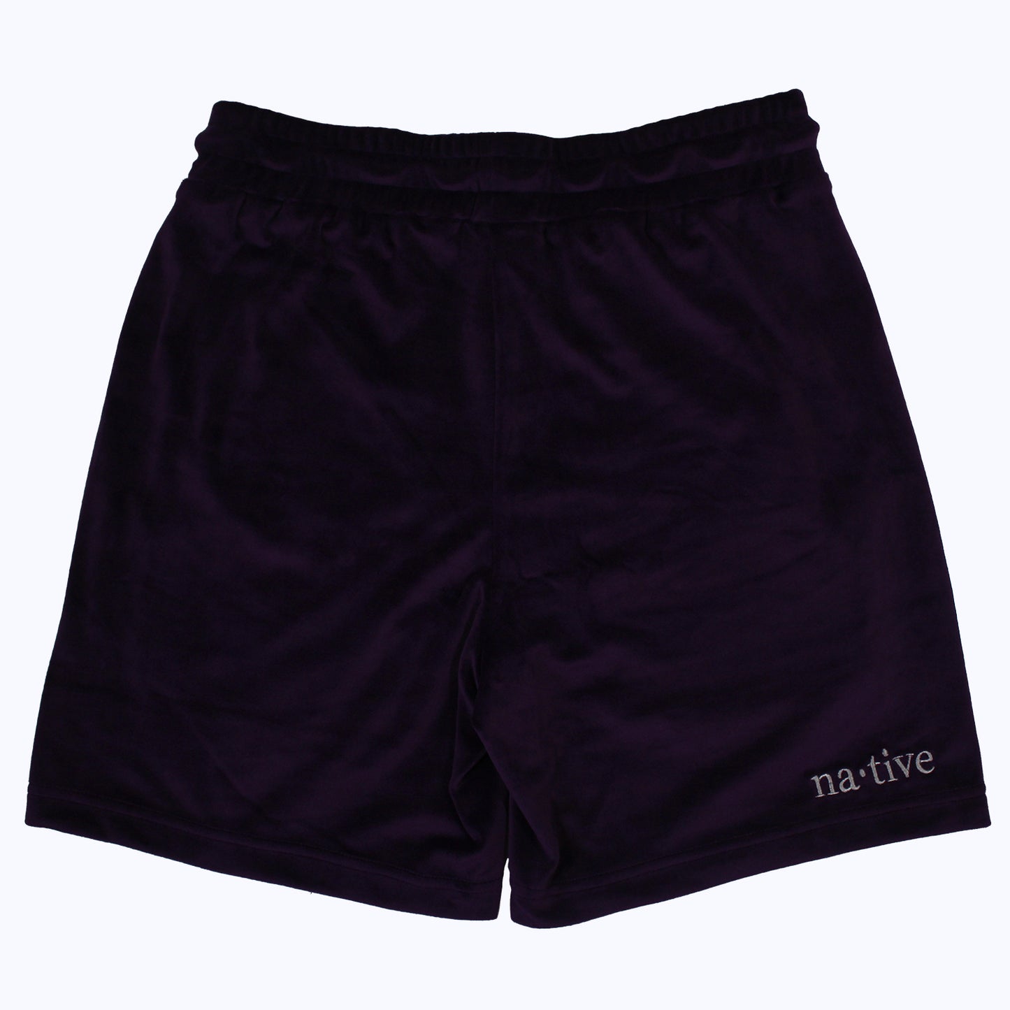 velour shorts in deep purple