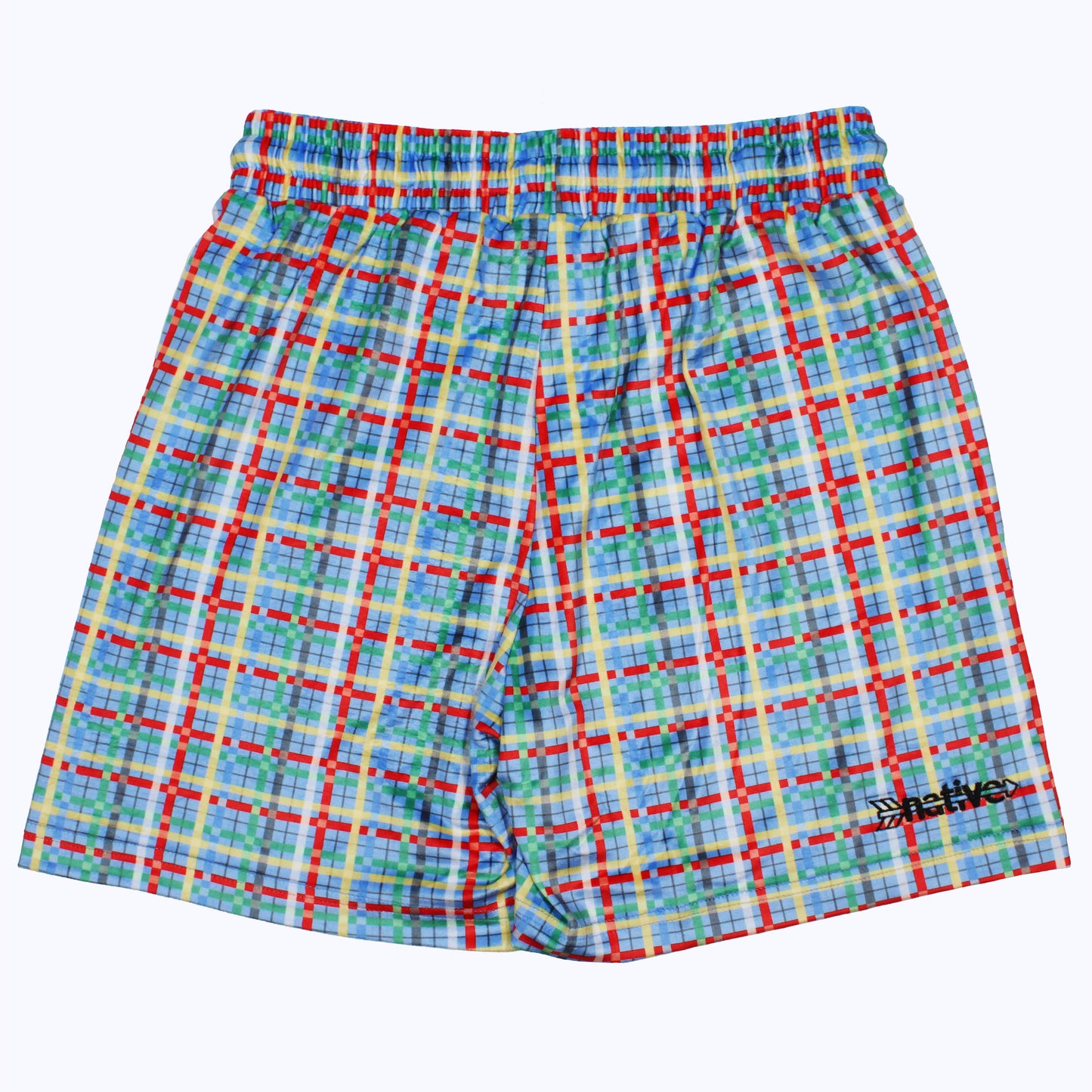 plaid velour shorts in blue