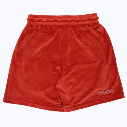 velour shorts in ember