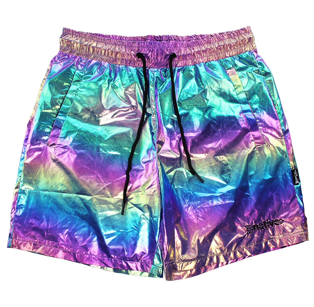 Purple All-Over Print NEQ Shorts — iGOBYNEQ