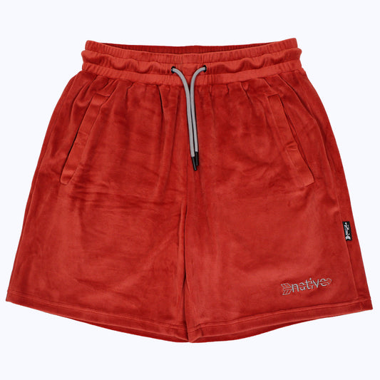 velour shorts in ember